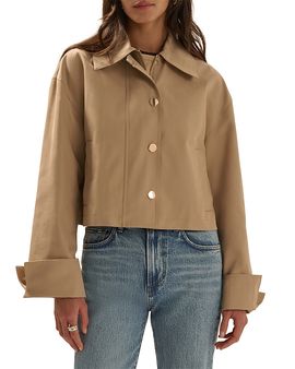 Favorite Daughter Favorite Daughter The Rue Cotton Blend Cropped Trench Coat