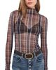 Favorite Daughter Favorite Daughter The Sheer Fantasy Top Toffee Plaid - 1