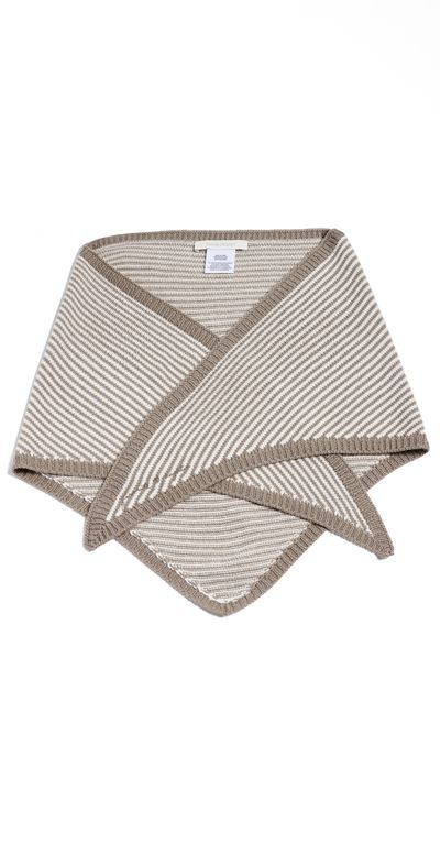 Favorite Daughter Favorite Daughter The Stripe Knitted Triangle Scarf soft taupe stripe One
