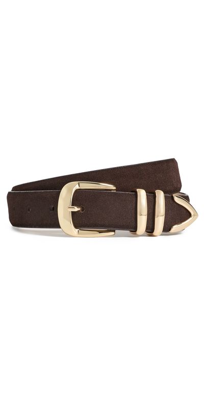 Favorite Daughter Favorite Daughter The Suede Jordan Belt Chocolate/Polished Gold