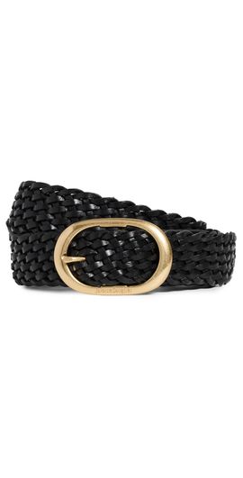 Favorite Daughter Favorite Daughter The Woven Jean Belt Black/Antique Brass