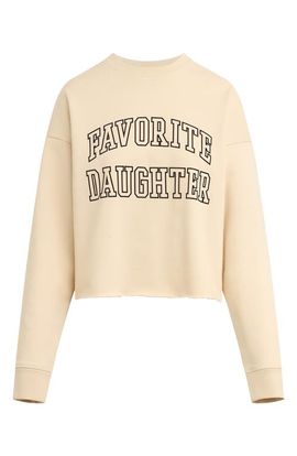 Favorite Daughter Favorite Daughter Velvet Flocked Cropped Sweatshirt