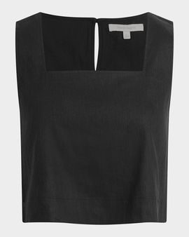 Favorite Daughter The Abby Linen-Blend Crop Top