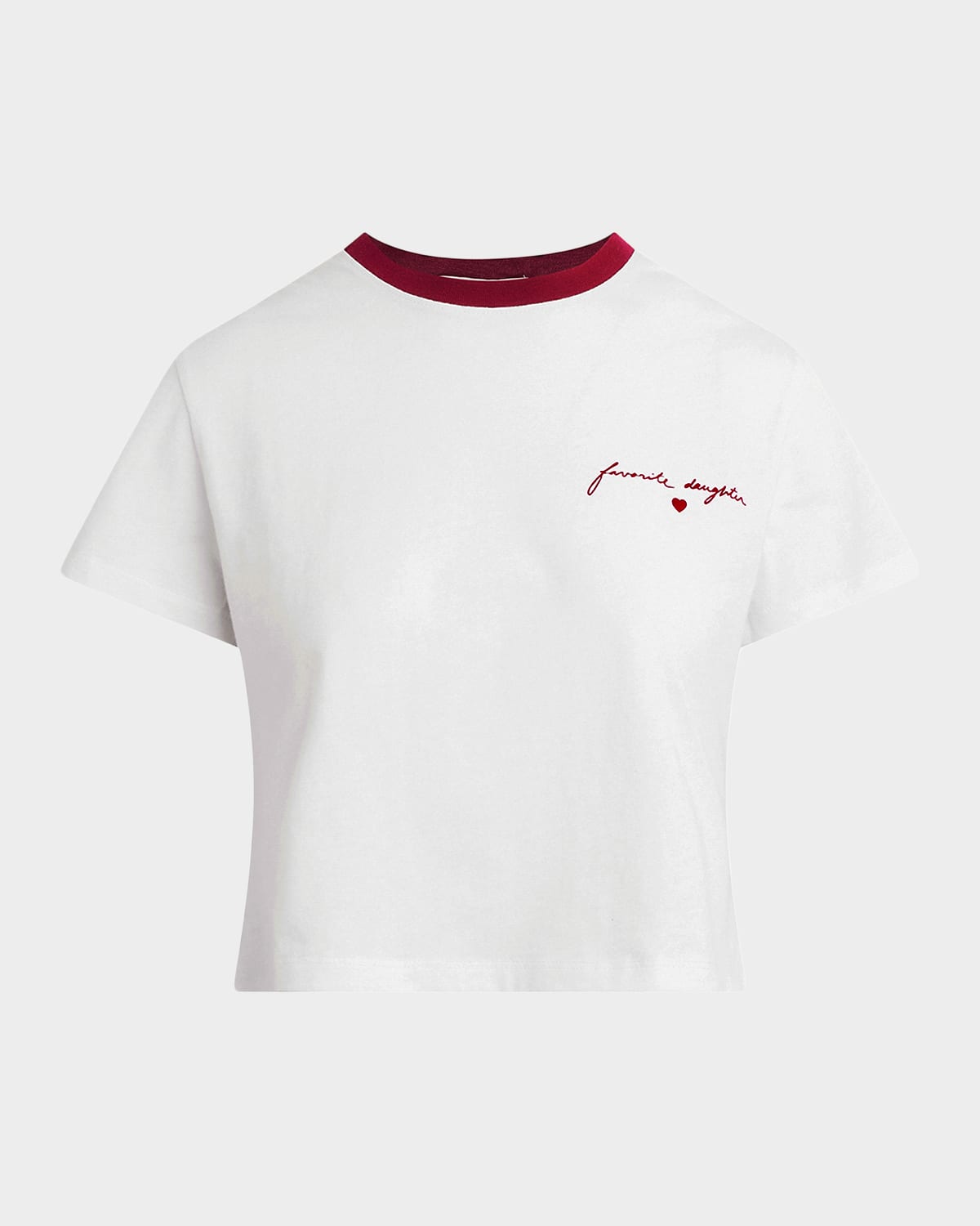 Favorite Daughter The Cropped Signature Chest Logo Tee