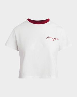 Favorite Daughter The Cropped Signature Chest Logo Tee