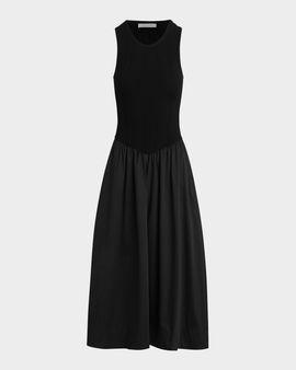 Favorite Daughter The Lennon Sleeveless Knit and Poplin Maxi Dress