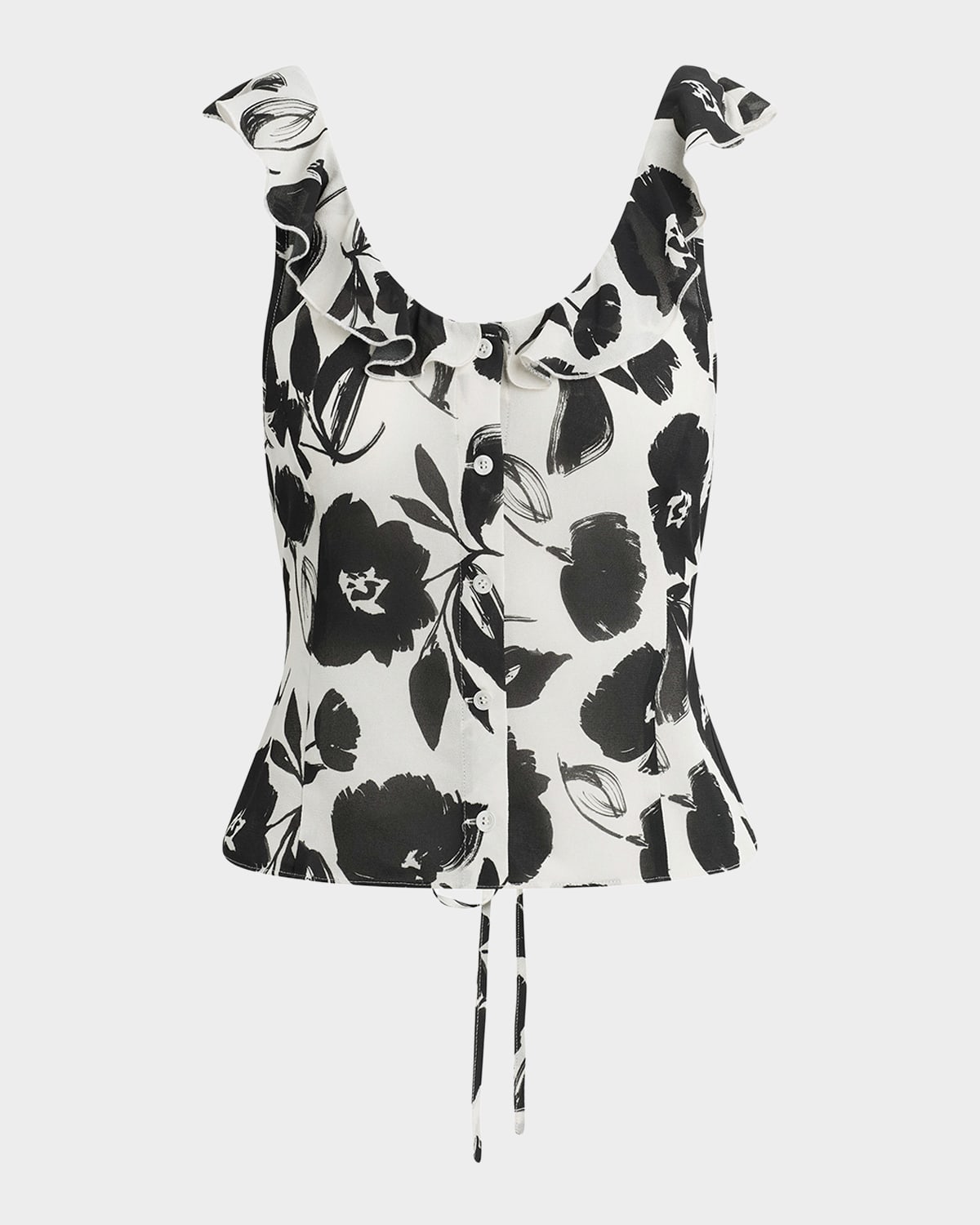 Favorite Daughter The Love Note Ruffled Sleeveless Georgette Top