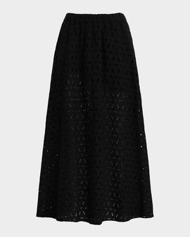 Favorite Daughter The Pretty Please Cotton Eyelet Maxi Skirt