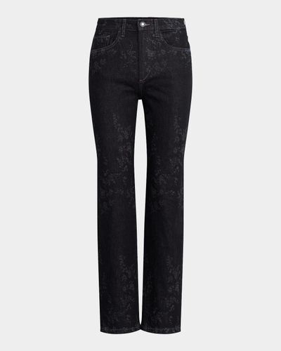Favorite Daughter The Valentina Floral High-Rise Straight-Leg Jeans