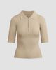 Favorite Daughter Women's Downtown Rib-Knit Wool Polo Shirt - 7