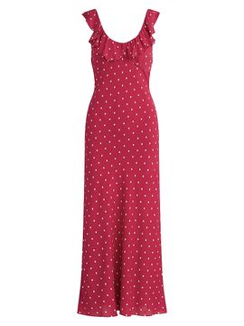 Favorite Daughter Women's The Blossom Ruffle Polka Dot Midi-Dress
