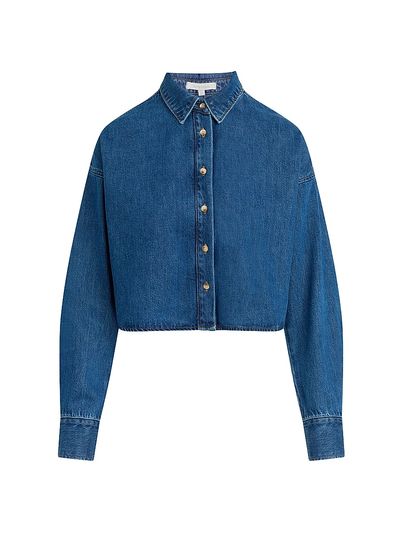 Favorite Daughter Women's The Crop Denim Ex Boyfriend Shirt