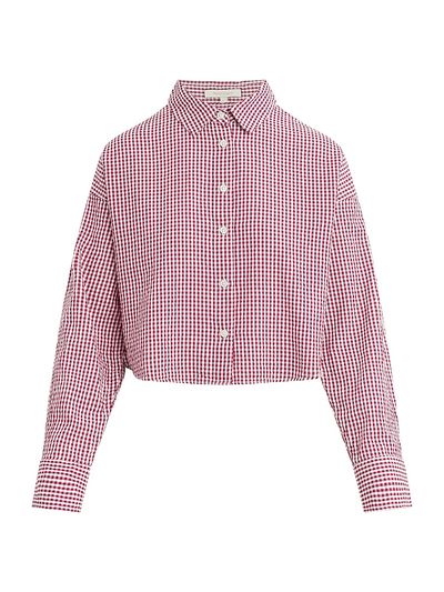 Favorite Daughter Women's The Crop Ex Boyfriend Gingham Shirt