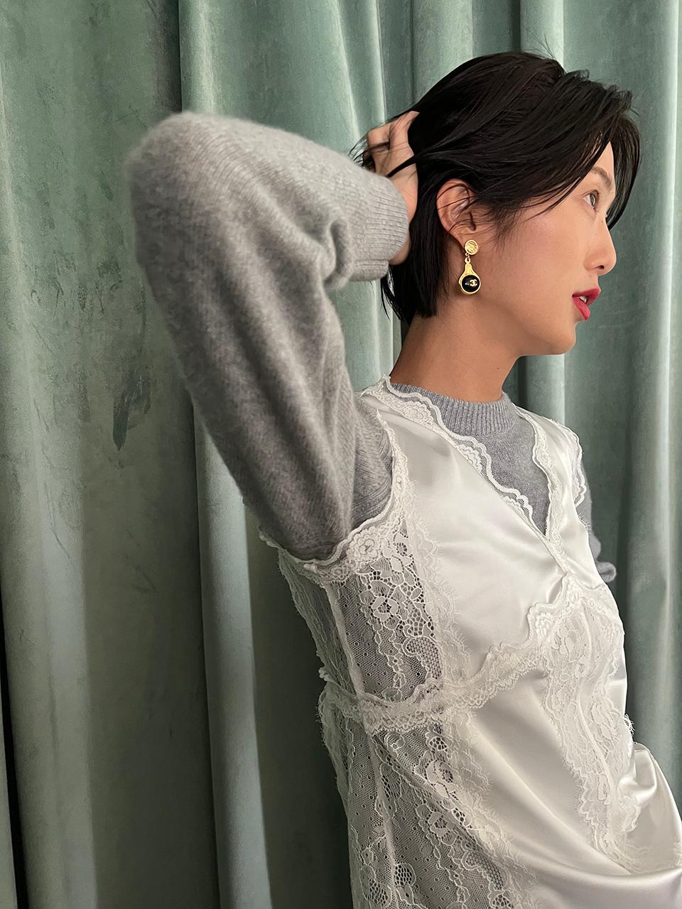 FAYEWOO lingerie silky top [white]