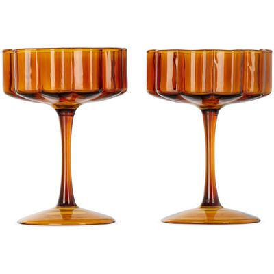 Fazeek Fazeek Orange Wave Coupe Glass Set