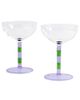 FAZEEK FAZEEK Striped Coupe Glasses Lilac/Green One - 1
