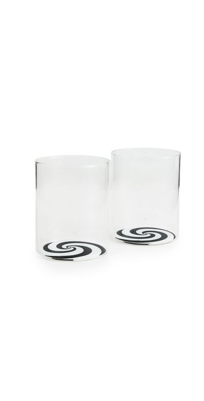 FAZEEK FAZEEK Swirl Tumbler Set of 2 Black/White One