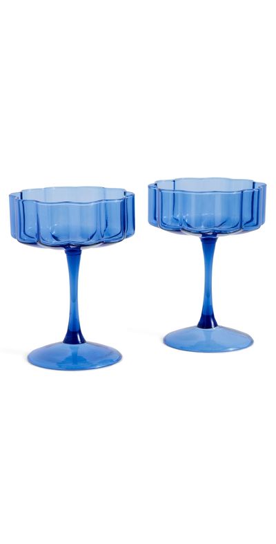 FAZEEK FAZEEK Wave Coupe Glasses Set of 2 Blue One