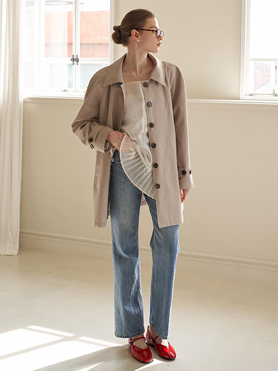 F.cocoromiz 24 coco half trench coat BG