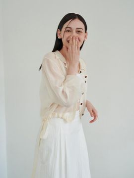 F.cocoromiz Coco Ribbon Sheer Blouse