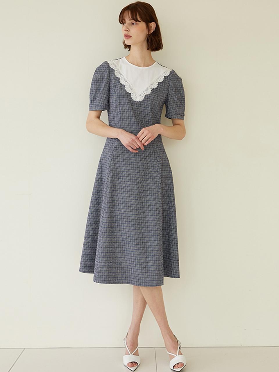 F.cocoromiz color P princess line dress Navy