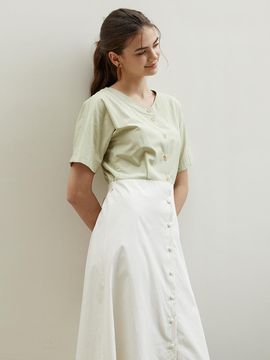 F.cocoromiz color P round neckline dress