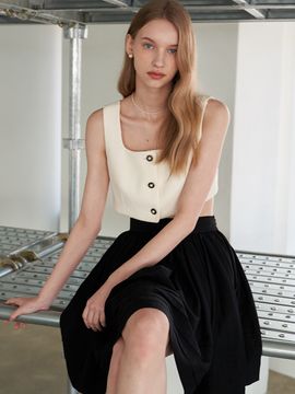 F.cocoromiz Elena Romantic Cropped Vest_IV