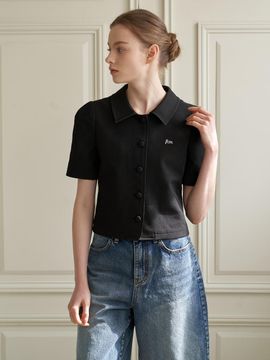 F.cocoromiz FCM logo stan collar jacket BK