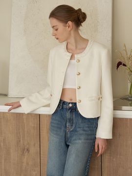 F.cocoromiz lilibet tweed jacket WH