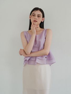 F.cocoromiz Lovely Flower Sheer Sleeveless Blouse