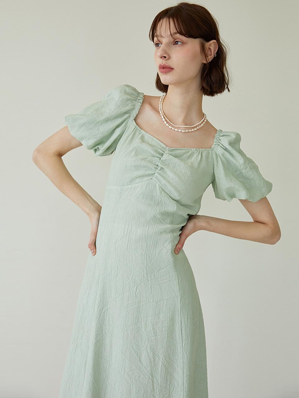 F.cocoromiz lovely puff sleeve dress