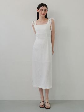 F.cocoromiz Romantic Ribbon Sleeveless Dress_White