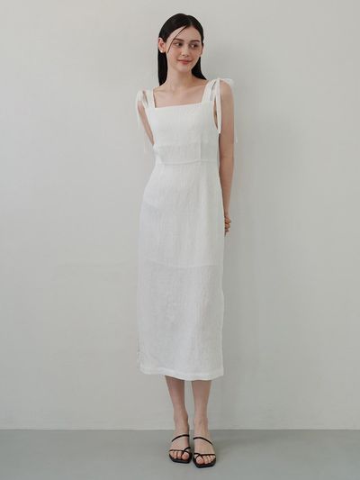 F.cocoromiz Romantic Ribbon Sleeveless Dress_White