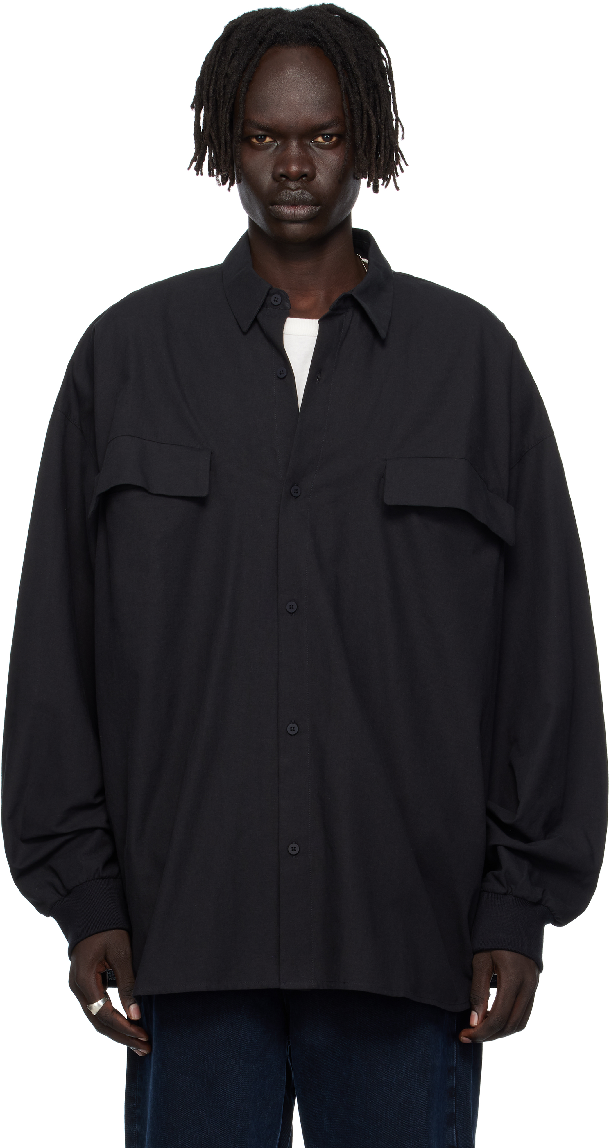 Fear of God ESSENTIALS - Black Oxford Shirt