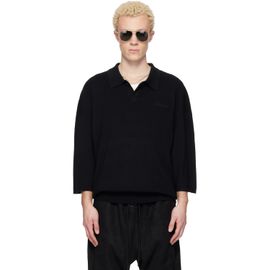 Fear of God ESSENTIALS Fear of God ESSENTIALS Black Signature 3/4 Sleeve 90s Knit Polo