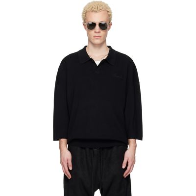 Fear of God ESSENTIALS Fear of God ESSENTIALS Black Signature 3/4 Sleeve 90s Knit Polo