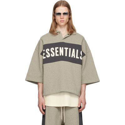 Fear of God ESSENTIALS Fear of God ESSENTIALS Gray Panelled Crop Polo