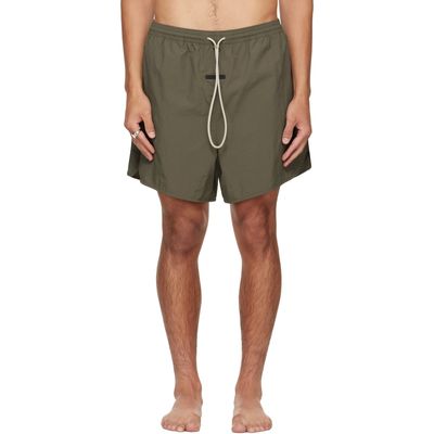Fear of God ESSENTIALS Fear of God ESSENTIALS Khaki Logo Patch Swim Shorts