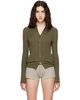 Fear of God ESSENTIALS Fear of God ESSENTIALS Khaki Rib Knit Zip Up Sweater - 1