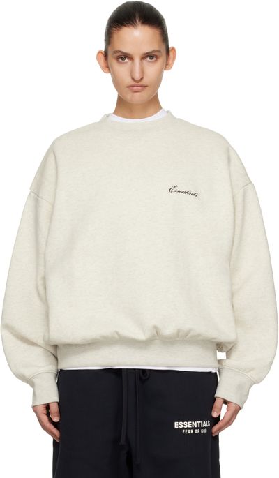 Fear of God ESSENTIALS Fear of God ESSENTIALS Off-White Classic Crewneck Sweatshirt