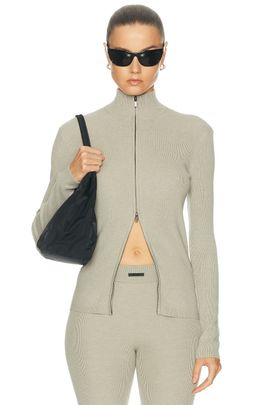 Fear of God ESSENTIALS Fear of God ESSENTIALS Rib Knit Zip Up Jacket