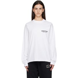 Fear of God ESSENTIALS Fear of God ESSENTIALS White Classic Fit Long Sleeve T-shirt