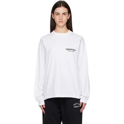 Fear of God ESSENTIALS Fear of God ESSENTIALS White Classic Fit Long Sleeve T-shirt