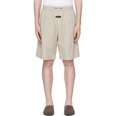 Fear of God Fear of God Beige Lounge Poplin Shorts