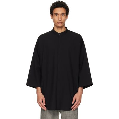 Fear of God Fear of God Black Cotton Wool Oxford Relaxed Short Sleeve Shirt