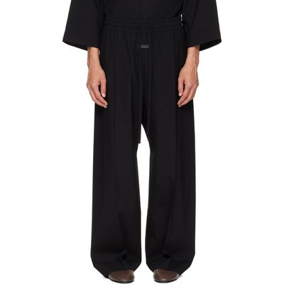 Fear of God Fear of God Black Cotton Wool Oxford Wide Leg Drawstring Trousers