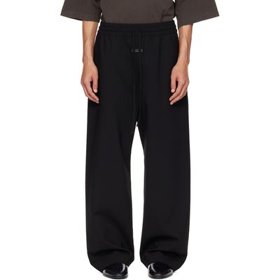 Fear of God Fear of God Black Double Weave Wool Wide Leg Drawstring Trousers