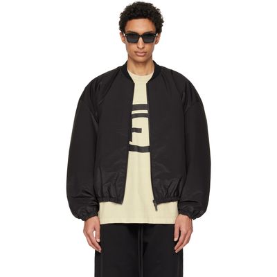 Fear of God Fear of God Black Nylon Taffeta Padded Bomber Jacket
