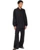 Fear of God Fear of God Black Striped Wool Wide Leg Drawstring Trousers - 4