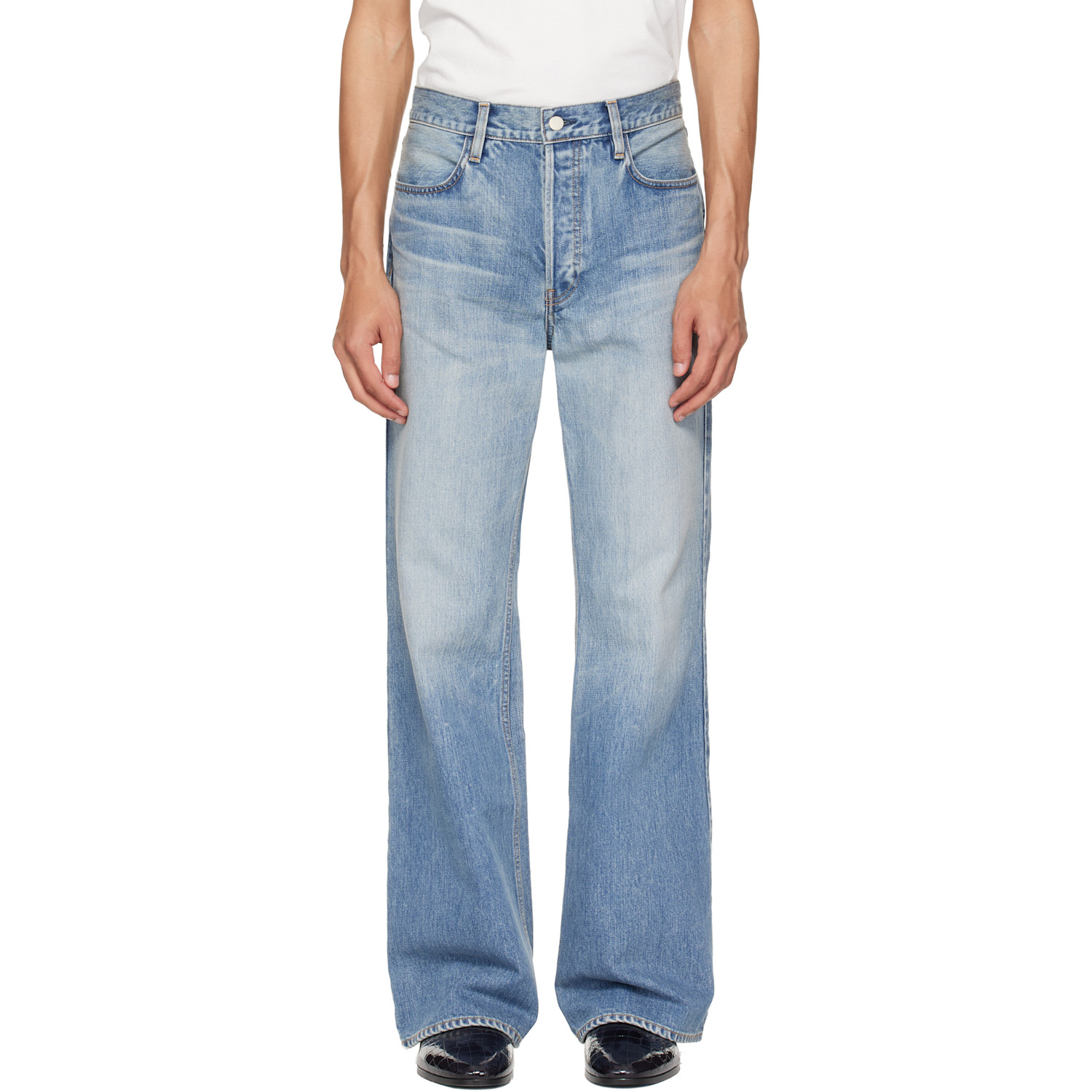 Fear of God - Forum Stripe Denim Pants in 437 - Light Indigo